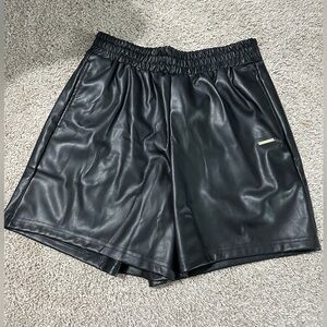 High Waisted Leather Shorts